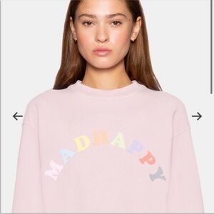 Madhappy Light Pink Crewneck Sweatshirt with Rainbow Logo